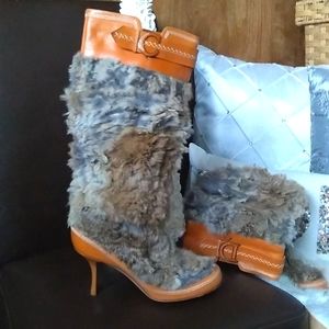 Christian Dior Rabbit Fur Boot size 38 1/2